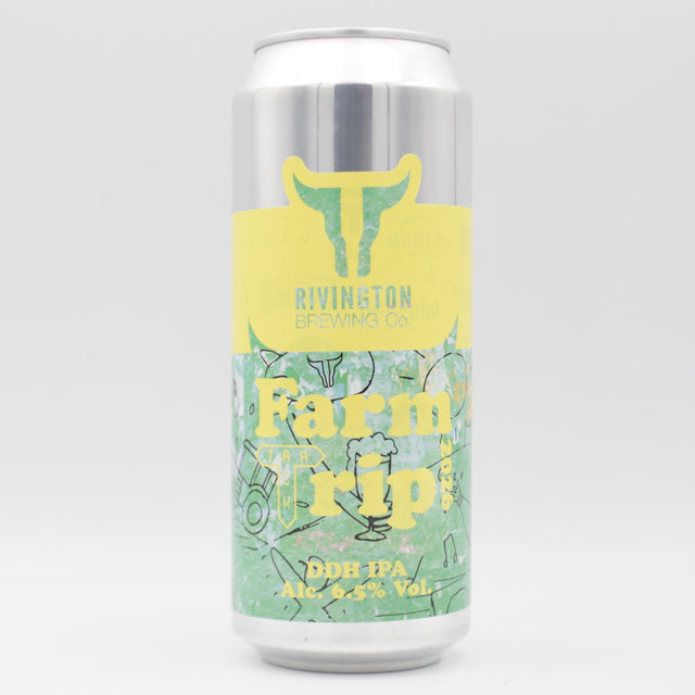 This is a can of Rivington / Track - Farm Trip (2026) - 6.5% (500ml). It is a IPA craft beer available to buy from Ghost Whale, voted London's best craft beer shop.