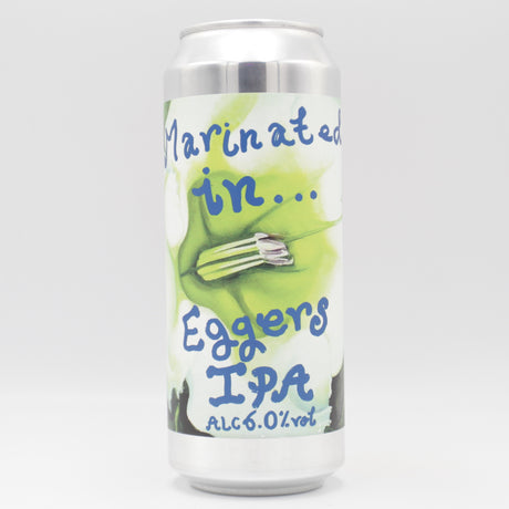This is a can of DEYA - Marinated In Eggers - 6% (500ml). It is a IPA craft beer available to buy from Ghost Whale, voted London's best craft beer shop.