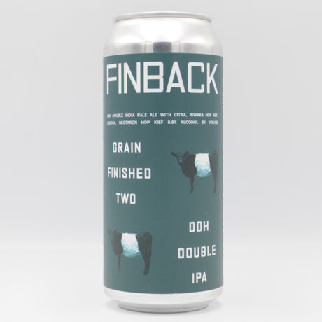 This is a can of Finback / Fidens - Grain Finished Two - 8.8% (473ml). It is a Double IPA craft beer available to buy from Ghost Whale, voted London's best craft beer shop.
