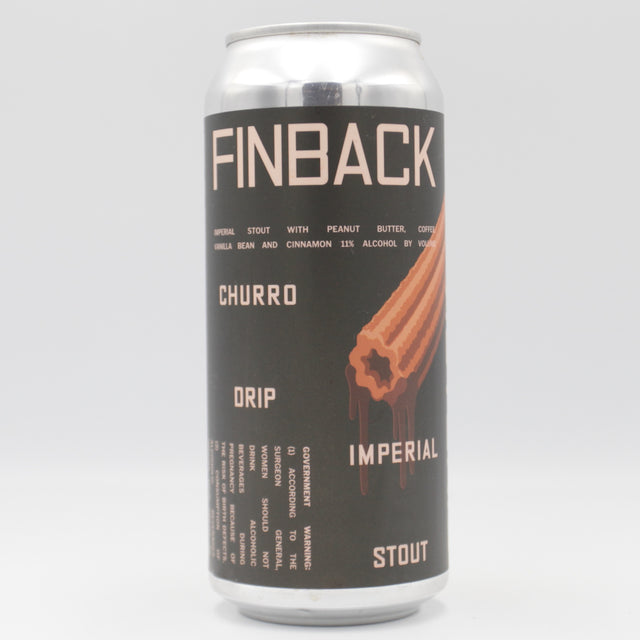 This is a can of Finback - Churro Drip - 11% (473ml). It is a Imperial Stout / Porter craft beer available to buy from Ghost Whale, voted London's best craft beer shop.