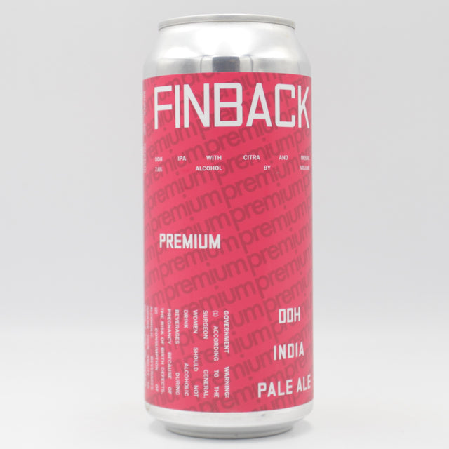 This is a can of Finback - DDH Premium - 7.6% (473ml). It is a IPA craft beer available to buy from Ghost Whale, voted London's best craft beer shop.