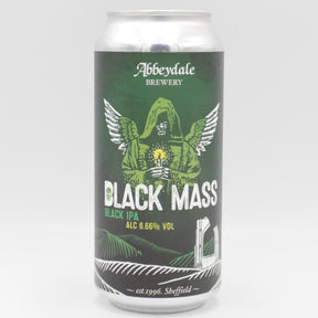 This is a can of Abbeydale - Black Mass - 6.66% (440ml). It is a IPA craft beer available to buy from Ghost Whale, voted London's best craft beer shop.