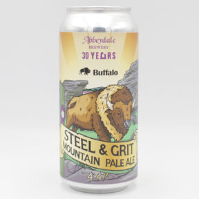 This is a can of Abbeydale - Steel & Grit - 4.4% (440ml). It is a Pale Ale craft beer available to buy from Ghost Whale, voted London's best craft beer shop.
