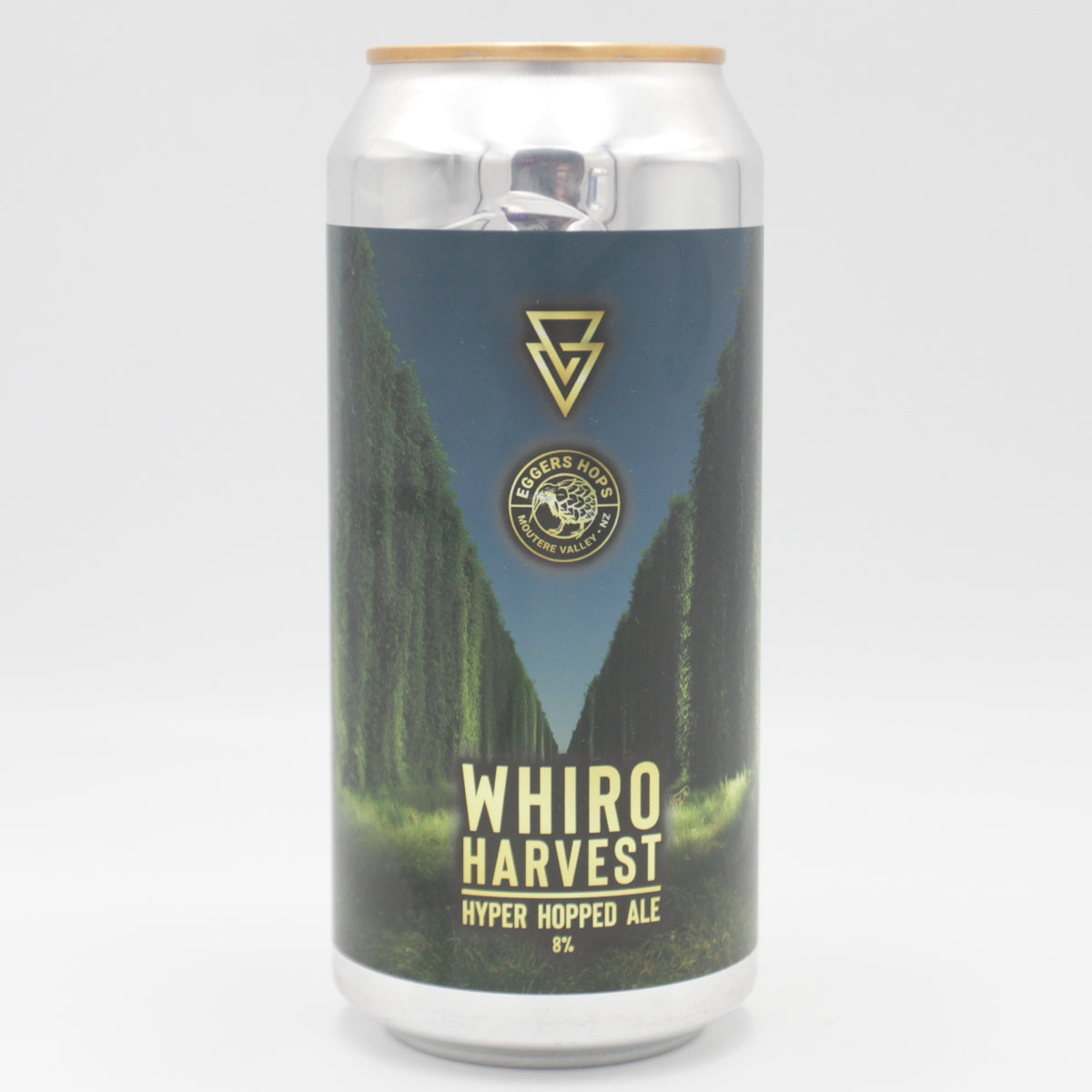 This is a can of Azvex - Whiro Harvest - 8% (440ml). It is a Double IPA craft beer available to buy from Ghost Whale, voted London's best craft beer shop.