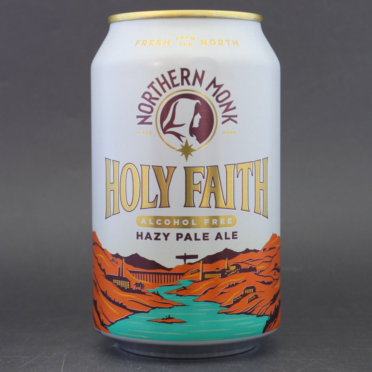 This is a can of Northern Monk - Holy Faith - 0.5% (330ml). It is a Pale Ale craft beer available to buy from Ghost Whale, voted London's best craft beer shop.