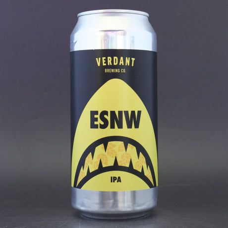 This is a can of Verdant - Even Sharks Need Water - 6.5% (440ml). It is a IPA craft beer available to buy from Ghost Whale, voted London's best craft beer shop.