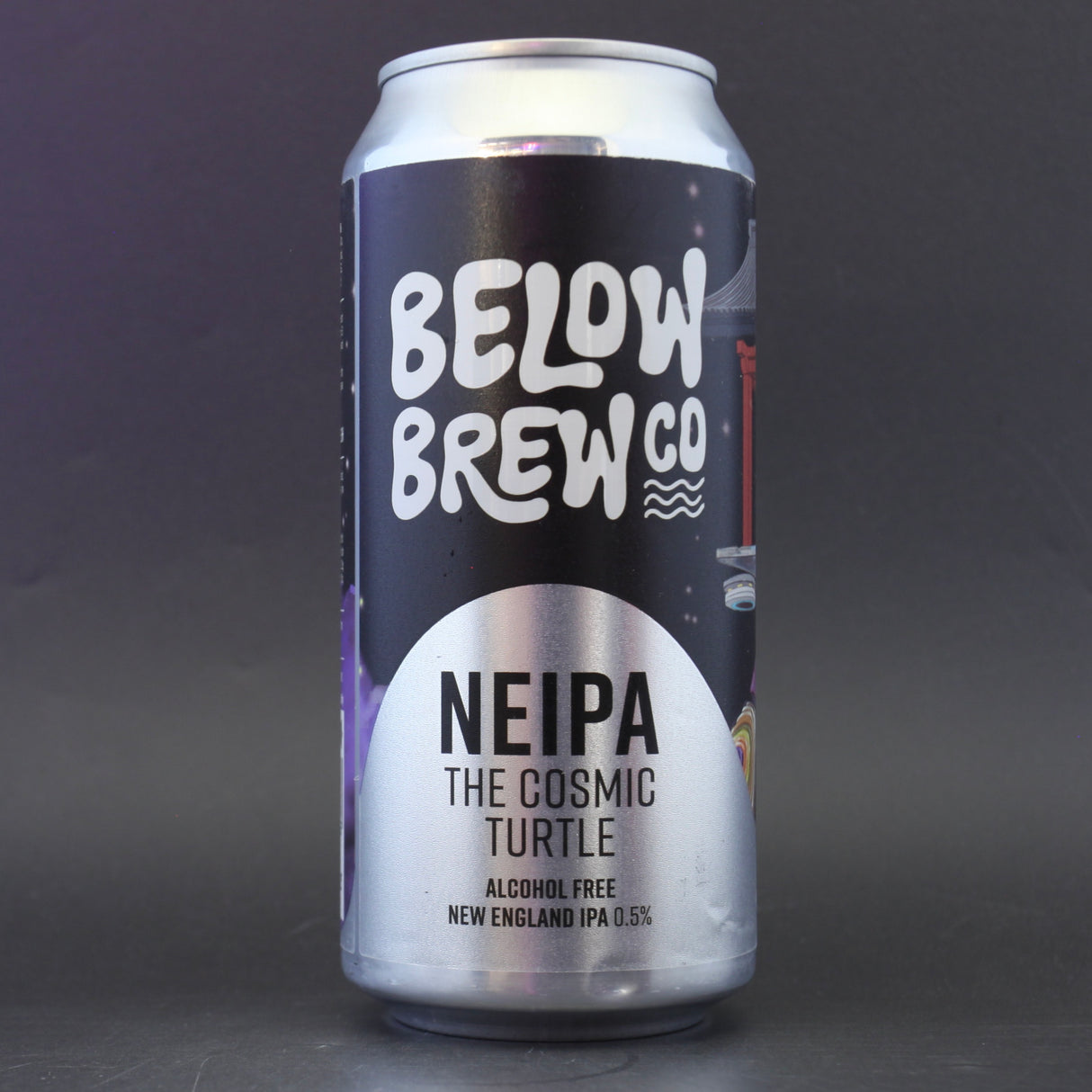 This is a can of Below Brew Co - The Cosmic Turtle - 0.5% (440ml). It is a IPA craft beer available to buy from Ghost Whale, voted London's best craft beer shop.