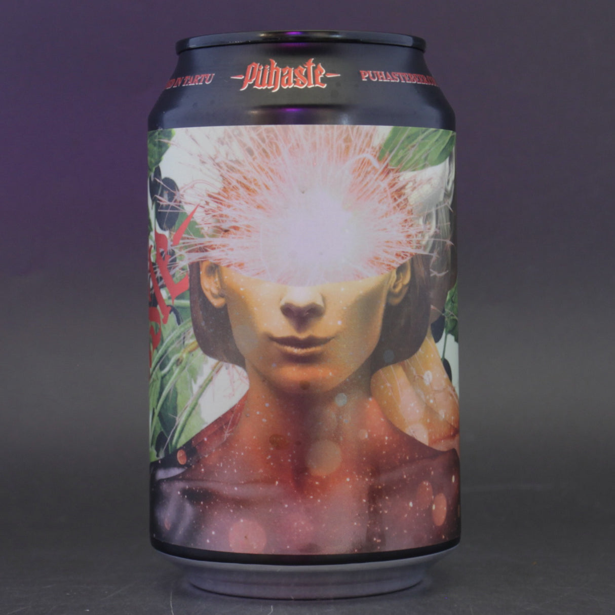 This is a can of Puhaste - Midnight Giggle - 6% (330ml). It is a Gose craft beer available to buy from Ghost Whale, voted London's best craft beer shop.