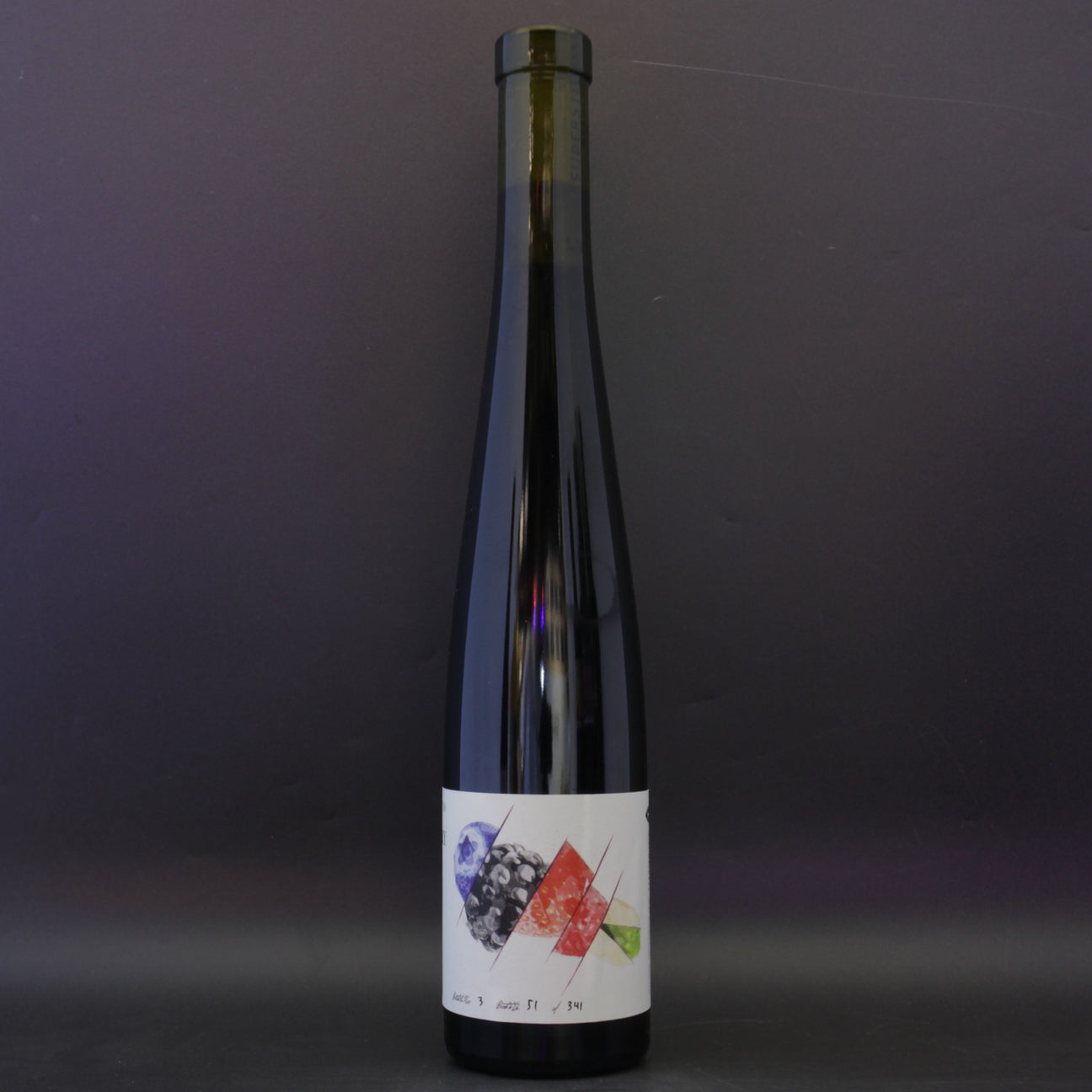 This is a bottle of Superstition Meadery - Grand Cru Berry Pistachio - 13.5% (375ml). It is a  craft mead available to buy from Ghost Whale, voted London's best craft beer shop.
