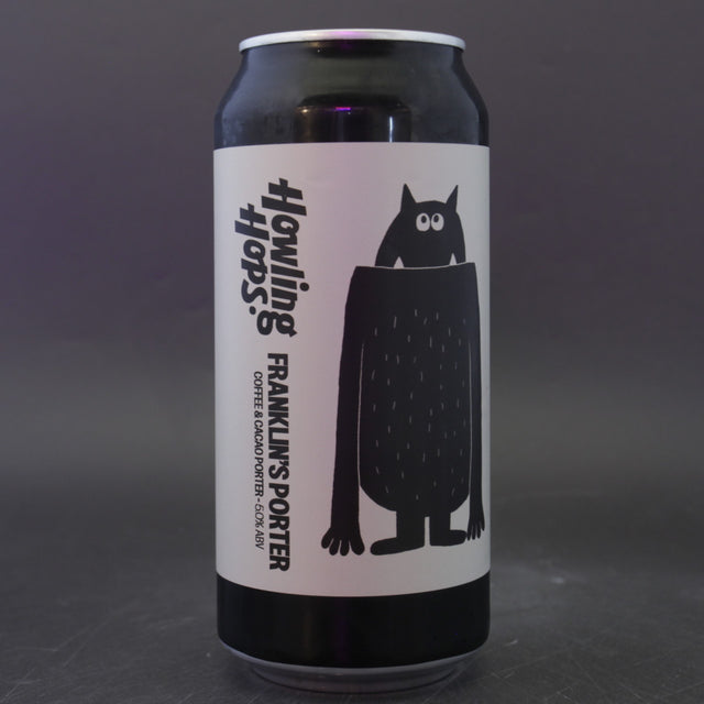 This is a can of Howling Hops - Franklin's Porter - 5% (440ml). It is a Stout / Porter craft beer available to buy from Ghost Whale, voted London's best craft beer shop.