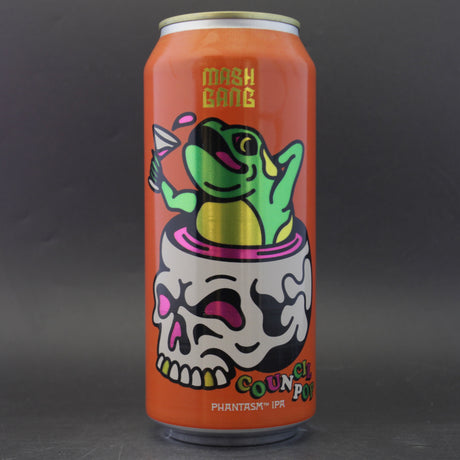 This is a can of Mash Gang - Council Pop - 0.5% (473ml). It is a IPA craft beer available to buy from Ghost Whale, voted London's best craft beer shop.