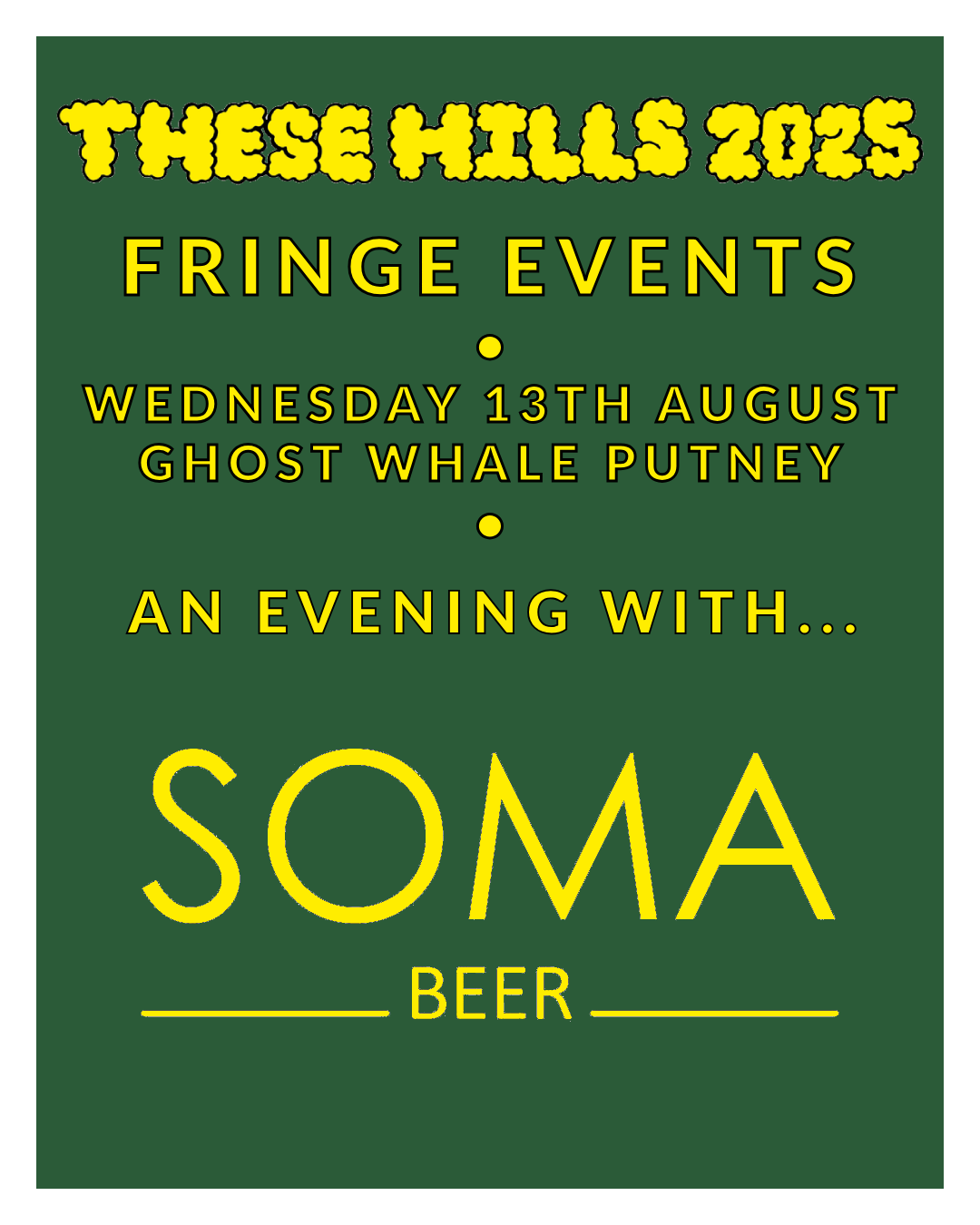 This is a event ticket of An Evening With SOMA Beer - Wednesday 13th August @ Ghost Whale Putney. It is a  craft  available to buy from Ghost Whale, voted London's best craft beer shop.
