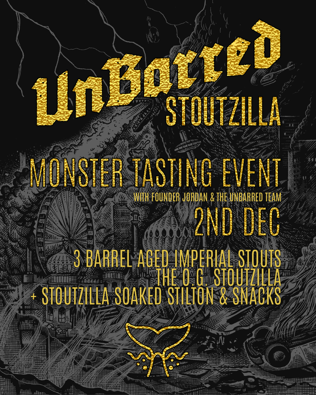 This is a event ticket of Unbarred - Meet The Brewer Stout Tasting Event - 2nd December. It is a  craft  available to buy from Ghost Whale, voted London's best craft beer shop.