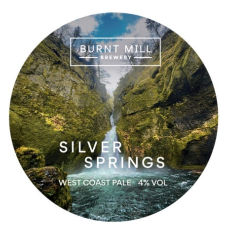 This is a crowler of CROWLER - Burnt Mill - Silver Springs - 4% (500ml). It is a Pale Ale craft beer available to buy from Ghost Whale, voted London's best craft beer shop.