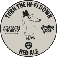 This is a crowler of CROWLER - Howling Hops - Turn The Hi-fi Down - 4.7% (500ml). It is a Red / Amber Ale craft beer available to buy from Ghost Whale, voted London's best craft beer shop.