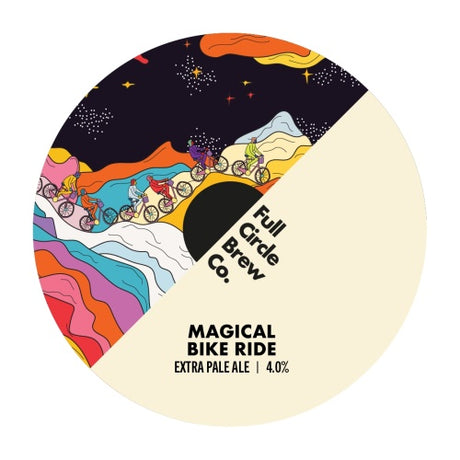 This is a crowler of CROWLER - Full Circle Brew Co - Magical Bike Ride - 4% (500ml). It is a Pale Ale craft beer available to buy from Ghost Whale, voted London's best craft beer shop.
