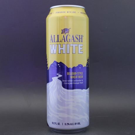 This is a can of Allagash - White - 5.2% (568ml). It is a Wit / Wheat craft beer available to buy from Ghost Whale, voted London's best craft beer shop.