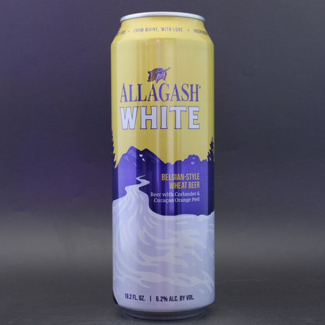 This is a can of Allagash - White - 5.2% (568ml). It is a Wit / Wheat craft beer available to buy from Ghost Whale, voted London's best craft beer shop.