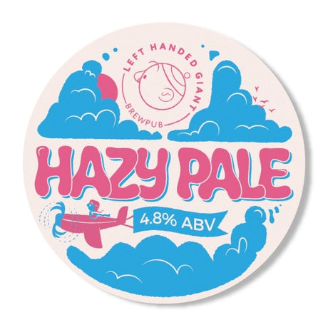 This is a crowler of CROWLER - Left Handed Giant - Hazy Pale - 4.8% (500ml). It is a Pale Ale craft beer available to buy from Ghost Whale, voted London's best craft beer shop.