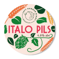 This is a crowler of CROWLER - Left Handed Giant - Italo Pils - 4.8% (500ml). It is a Lager / Pilsner / Kölsch craft beer available to buy from Ghost Whale, voted London's best craft beer shop.