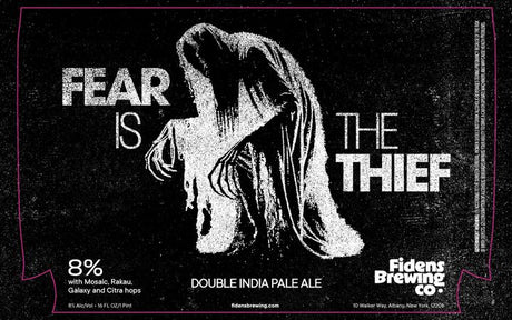 This is a can of *PRE-ORDER* Fidens - Fear Is The Thief - 8% (473ml). It is a Double IPA craft beer available to buy from Ghost Whale, voted London's best craft beer shop.
