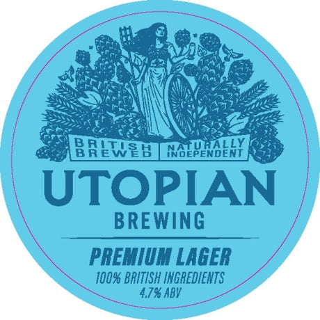 This is a crowler of CROWLER - Utopian - Premium British Lager - 4.7% (500ml). It is a Lager / Pilsner / Kölsch craft  available to buy from Ghost Whale, voted London's best craft beer shop.