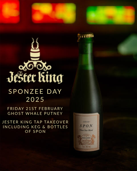 This is a event ticket of EVENT - Jester King Sponzee Day - Friday 21st February. It is a  craft  available to buy from Ghost Whale, voted London's best craft beer shop.