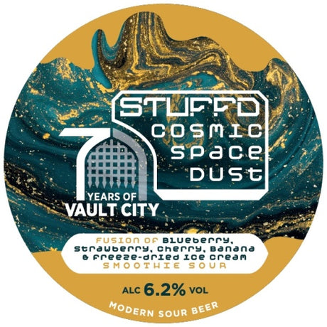 This is a crowler of CROWLER - Vault City - STUFFD: Cosmic Space Dust - 6.2% (500ml). It is a Sour craft beer available to buy from Ghost Whale, voted London's best craft beer shop.