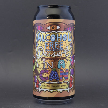 This is a can of Amundsen - Alcohol Free Dessert In A Can: Caramel Choc Chip Cookie - 0.5% (440ml). It is a Stout / Porter craft beer available to buy from Ghost Whale, voted London's best craft beer shop.