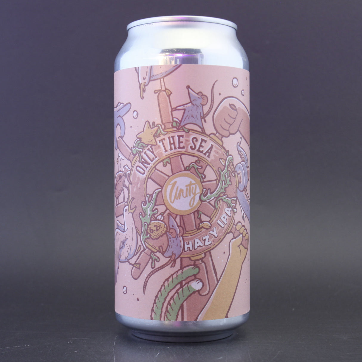 This is a can of Unity - Only The Sea - 5.8% (440ml). It is a IPA craft beer available to buy from Ghost Whale, voted London's best craft beer shop.