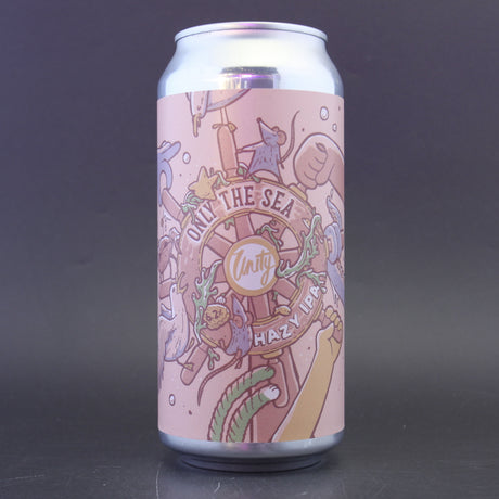 This is a can of Unity - Only The Sea - 5.8% (440ml). It is a IPA craft beer available to buy from Ghost Whale, voted London's best craft beer shop.