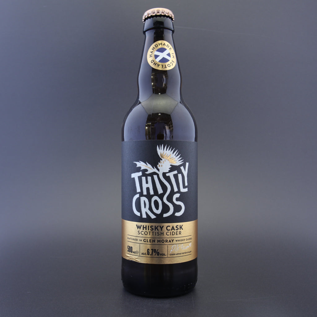 Thistly Cross 'Whisky Cask Cider', a 6.7% craft beer from Ghost Whale.