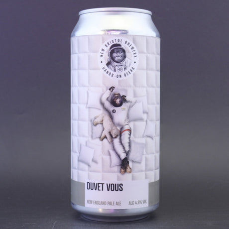 This is a can of New Bristol Brewery - Duvet Vous - 4.8% (440ml). It is a IPA craft beer available to buy from Ghost Whale, voted London's best craft beer shop.