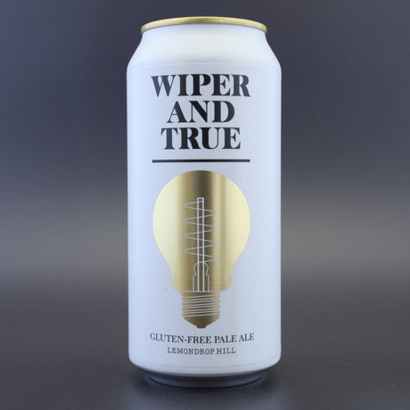 This is a can of Wiper And True - Lemondrop Hill - 4% (440ml). It is a Pale Ale craft beer available to buy from Ghost Whale, voted London's best craft beer shop.