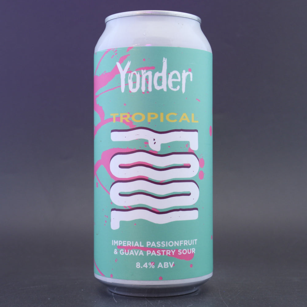 This is a can of Yonder - Tropical Fool - 8.4% (440ml). It is a Sour craft beer available to buy from Ghost Whale, voted London's best craft beer shop.