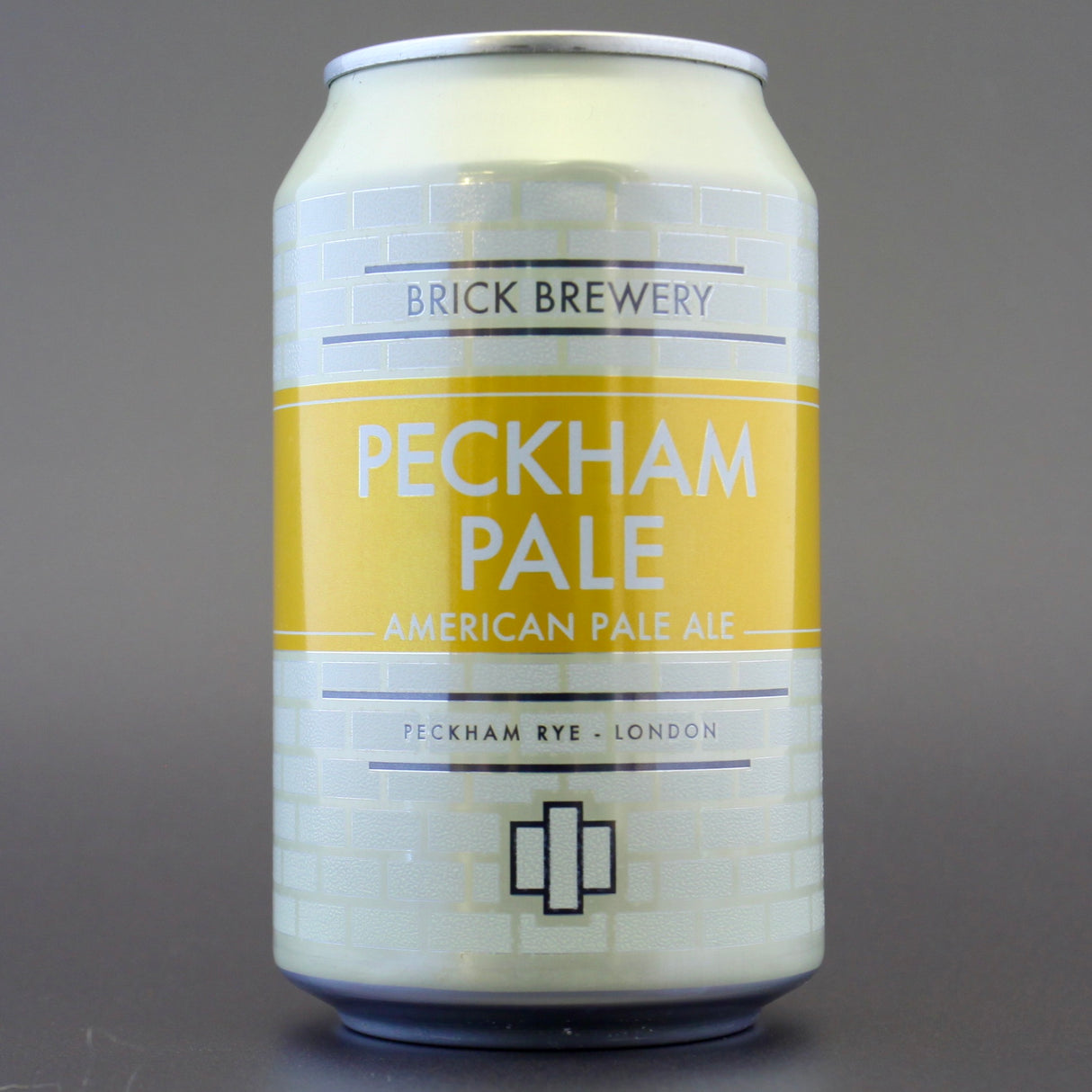 This is a can of Brick Brewery - Peckham Pale - 4.5% (330ml). It is a Pale Ale craft beer available to buy from Ghost Whale, voted London's best craft beer shop.
