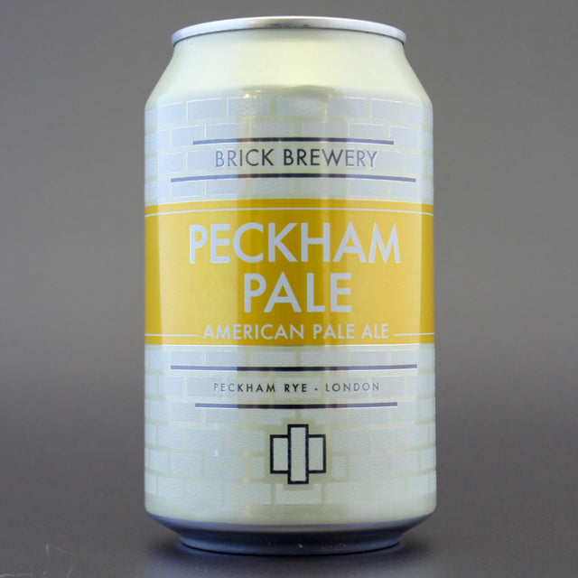 This is a can of Brick Brewery - Peckham Pale - 4.5% (330ml). It is a Pale Ale craft beer available to buy from Ghost Whale, voted London's best craft beer shop.