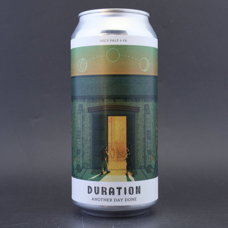 This is a can of Duration - Another Day Done - 4.4% (440ml). It is a Pale Ale craft beer available to buy from Ghost Whale, voted London's best craft beer shop.