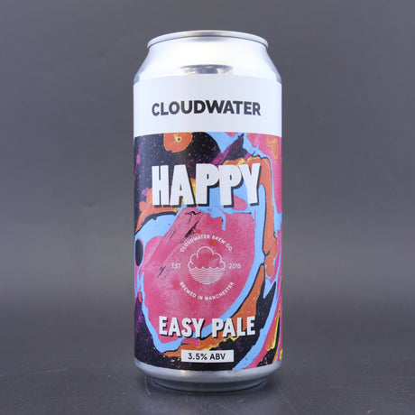 This is a can of Cloudwater - Happy - 3.5% (440ml). It is a Pale Ale craft beer available to buy from Ghost Whale, voted London's best craft beer shop.