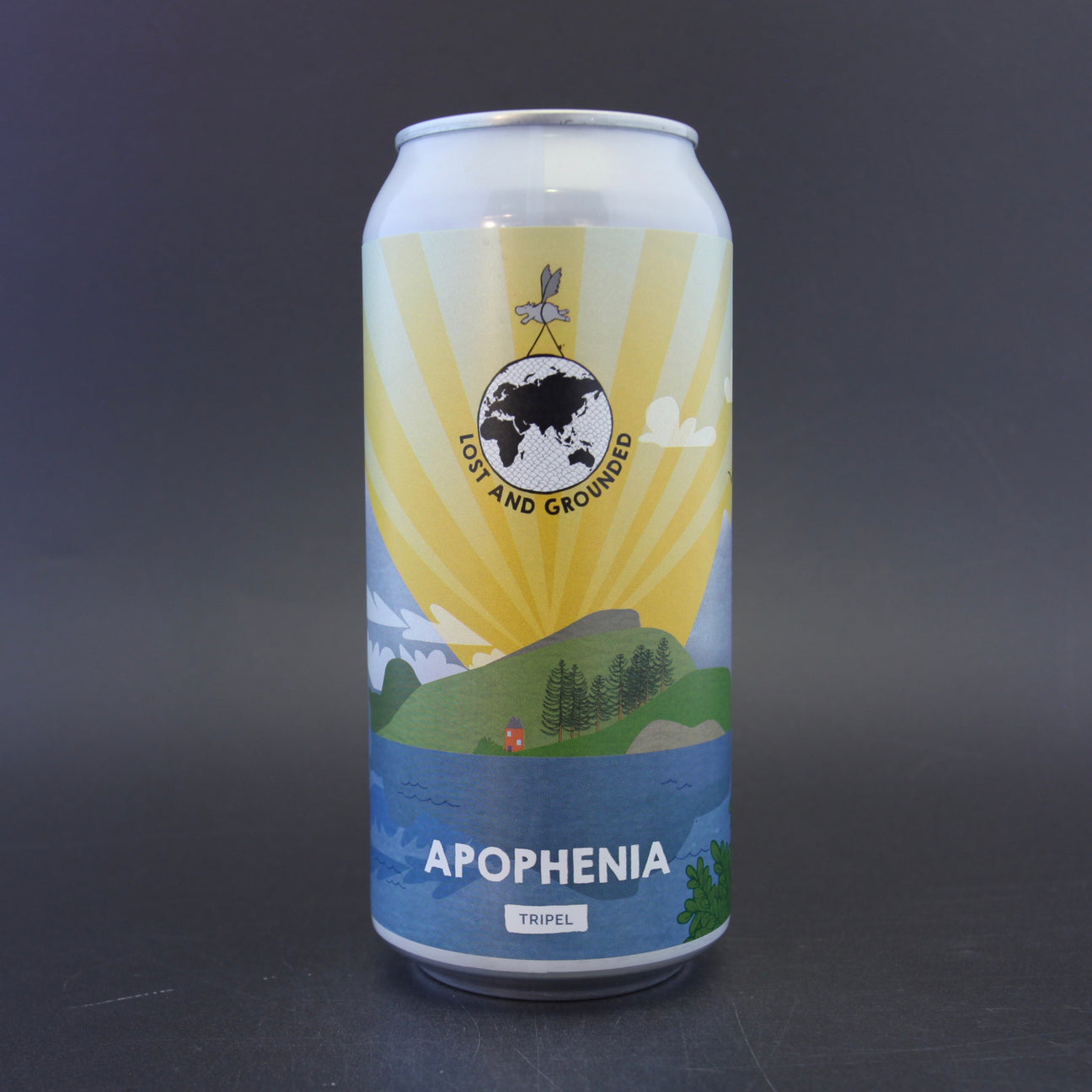 This is a can of Lost and Grounded - Apophenia - 8.8% (440ml). It is a  craft beer available to buy from Ghost Whale, voted London's best craft beer shop.