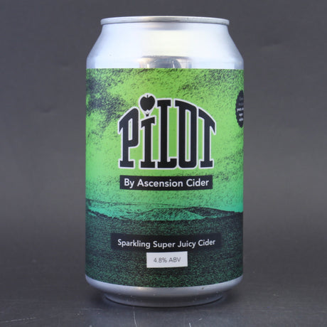 This is a can of Ascension - Pilot - 4.8% (330ml). It is a  craft cider available to buy from Ghost Whale, voted London's best craft beer shop.
