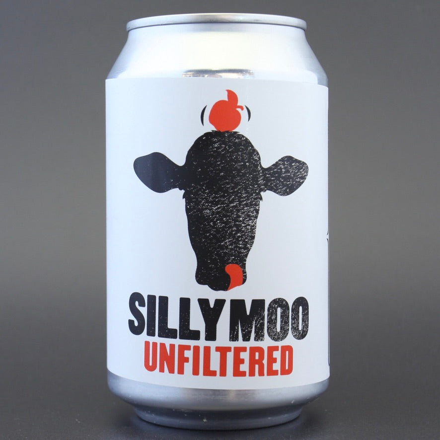 This is a can of Silly Moo - Silly Moo Cider - 4.8% (330ml). It is a  craft cider available to buy from Ghost Whale, voted London's best craft beer shop.