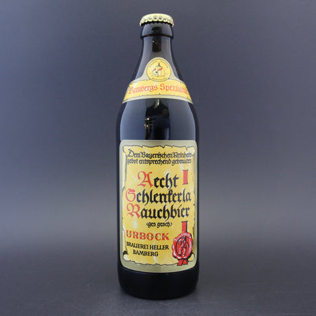 This is a bottle of Schlenkerla - Rauchbier - Urbock - 6.5% (500ml). It is a Lager / Pilsner / Kölsch craft beer available to buy from Ghost Whale, voted London's best craft beer shop.