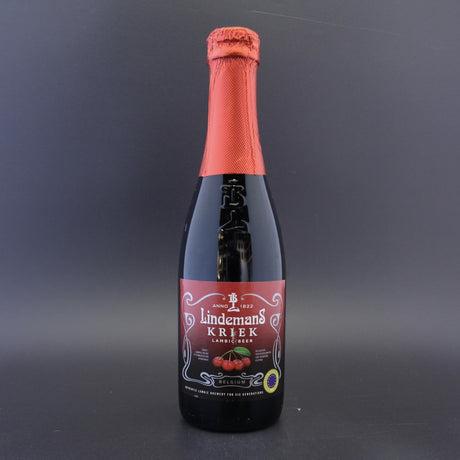 This is a bottle of Lindemans - Kriek - 3.5% (355ml). It is a Sour craft beer available to buy from Ghost Whale, voted London's best craft beer shop.