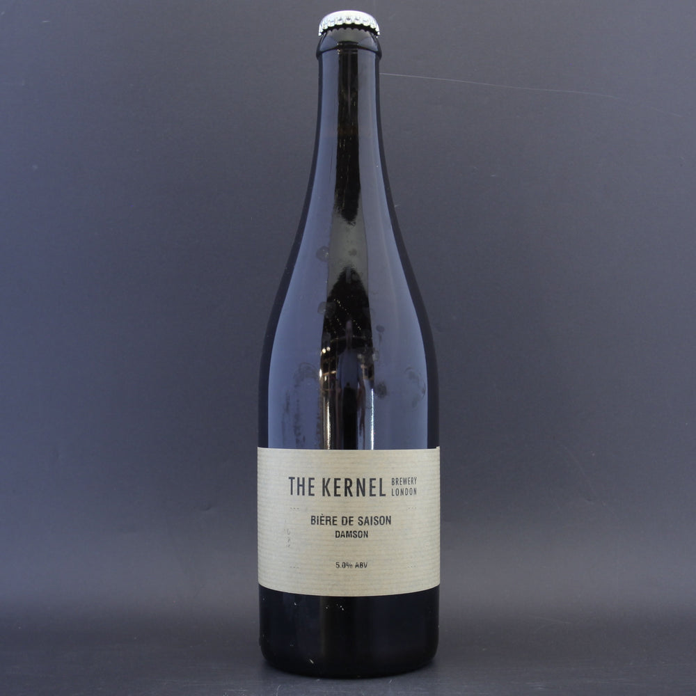 This is a sharing bottle of The Kernel - Biere de Saison: Damson - 5.8% (750ml). It is a Wild Ale craft beer available to buy from Ghost Whale, voted London's best craft beer shop.