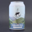 This is a can of Lost and Grounded - keller pils - 4.8% (330ml). It is a Lager / Pilsner / Kölsch craft beer available to buy from Ghost Whale, voted London's best craft beer shop.