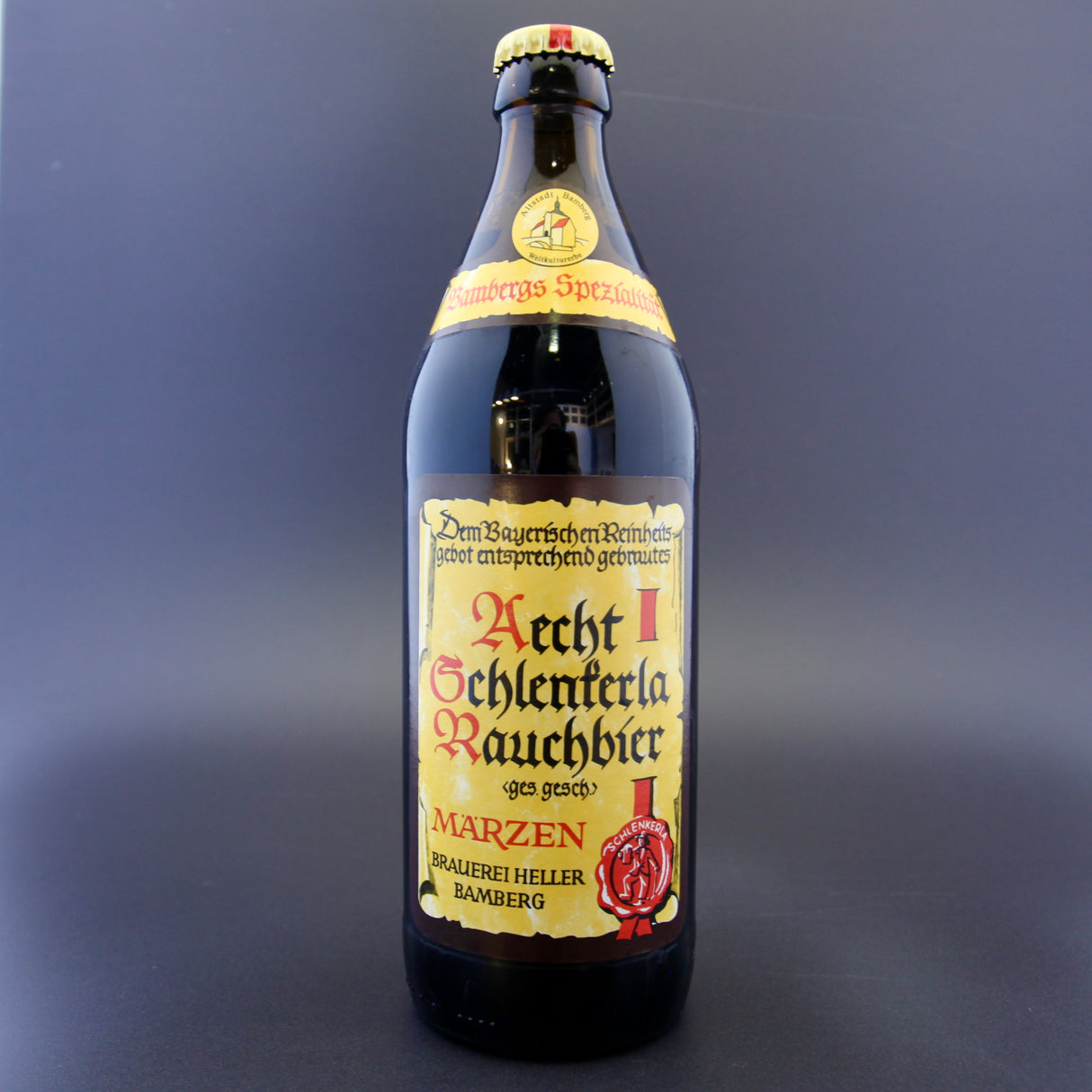 This is a bottle of Schlenkerla - Rauchbier Marzen - 5.1% (500ml). It is a Lager / Pilsner / Kölsch craft beer available to buy from Ghost Whale, voted London's best craft beer shop.