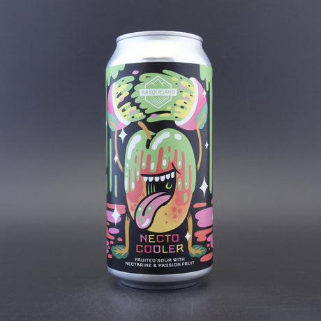 This is a can of Basqueland - Necto Cooler - 6.2% (440ml). It is a Sour craft beer available to buy from Ghost Whale, voted London's best craft beer shop.