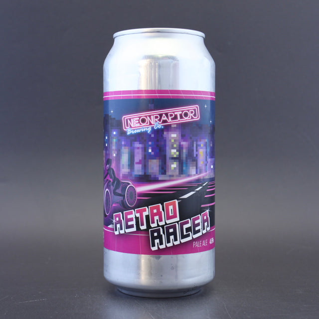 This is a can of Neon Raptor - Retro Racer - 4.6% (440ml). It is a Pale Ale craft beer available to buy from Ghost Whale, voted London's best craft beer shop.