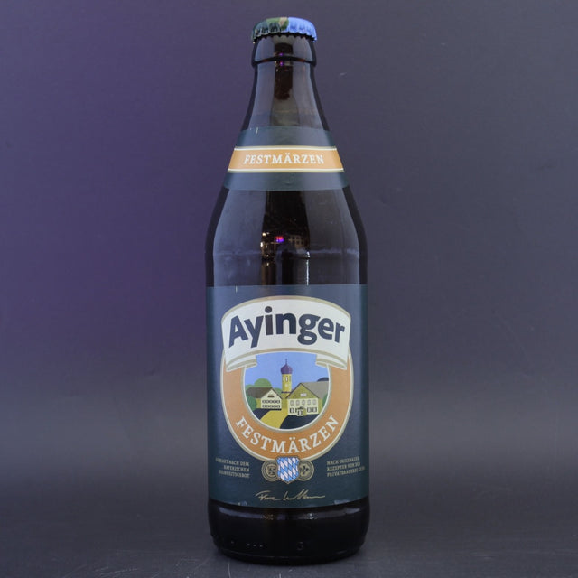 This is a bottle of Ayinger - Festmärzen - 5.8% (500ml). It is a Lager / Pilsner / Kölsch craft beer available to buy from Ghost Whale, voted London's best craft beer shop.